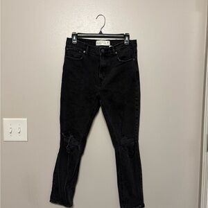 Women's Black Distressed Jeans